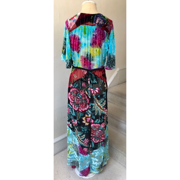 Anthropologie Evensong Burnout Velvet Maxi Dress - Picture 7 of 8